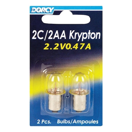 2C/2AA Krypton Flashlight Bulb 2.2 V Bayonet Base